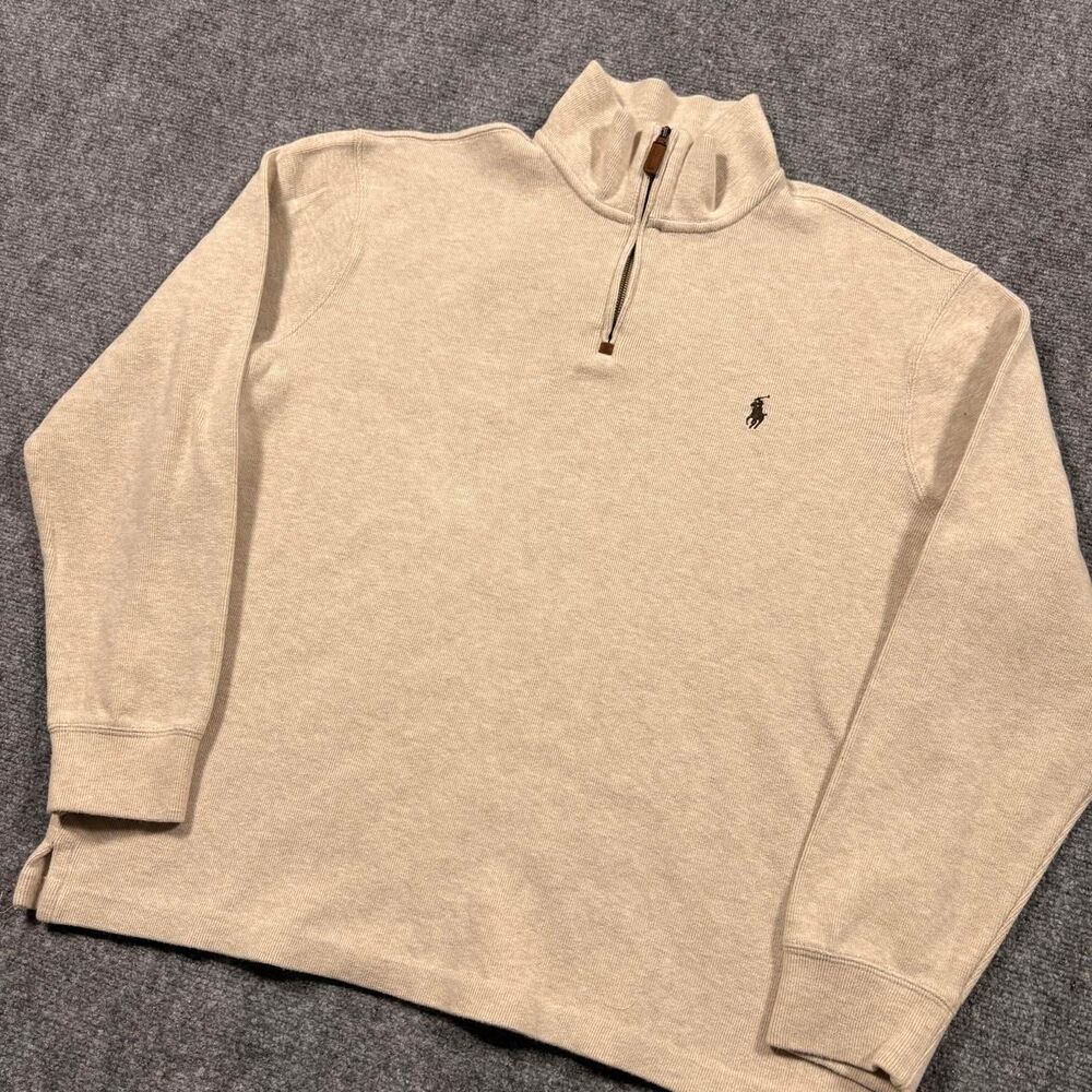 polo ralph lauren estate rib cream color quarter zip